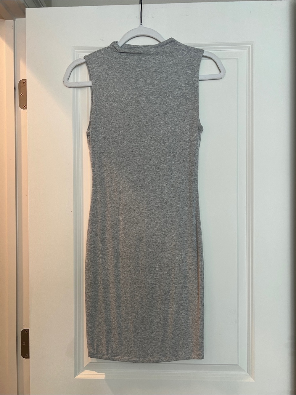 naked wardrobe Grey Sleeveless Knit Bodycon Dress